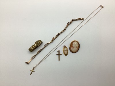 Lot 141 - An Expanding Watch Bracelet, (damages); a 9ct...