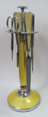 Lot 1273 - A 1970s chrome and enamel effect nail vanity...