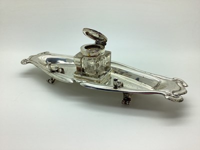 Lot 99 - A Hallmarked Silver Ink Stand, Birmingham 1912,...