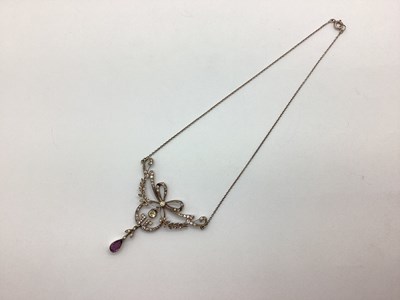 Lot 182 - An Edwardian Style Openwork Necklace,...