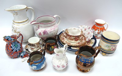 Lot 1186 - Sunderland Lustre Jug, G & C Thorpe 1872 Jug,...