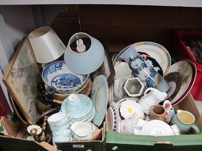 Lot 1087 - Stoneware Vase, Masons bowl, jugs, lamps,...