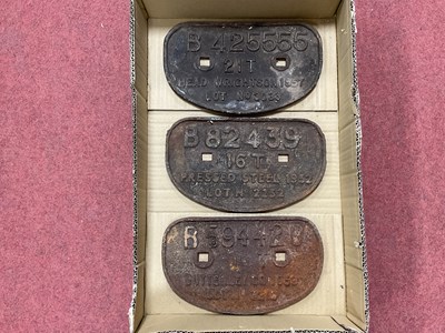 Lot 329 - Railwayana - Three Cast Iron Railway Wagon...