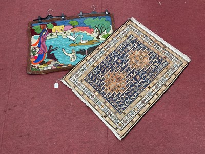 Lot 1629 - Middle Eastern Tassled Prayer Mat, decorated...