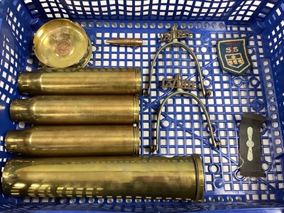 Lot 754 - 40mm Cartridge Case, three 30mm cartridge...