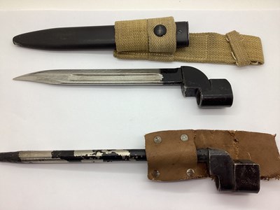 Lot 777 - British Army No.9 Bayonet, with webbing frog...