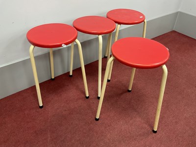 Lot 1590 - A Set of Four 1960's? Stacking White Painted...