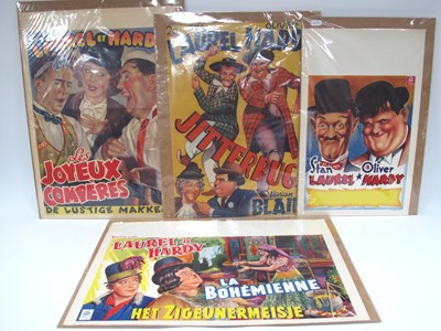 Lot 1006 - Laurel & Hardy Belgian Mini Posters including '...
