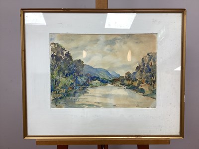 Lot 1266 - ROBERT UNDERWOOD (Scottish XX Century) 
River...