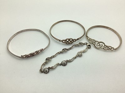 Lot 174 - A Kit Heath Hinged Bangle, of Celtic knot...