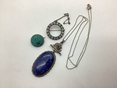 Lot 217 - A Lapis Lazuli Drop Statement Necklace, with a...