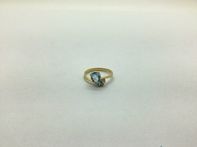Lot 246 - A Modern Teardrop Dress Ring, of abstract...