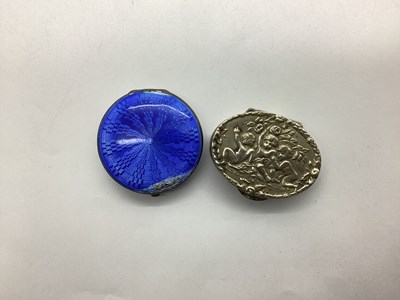 Lot 91A - A Hallmarked Silver and Enamel Circular Box,...