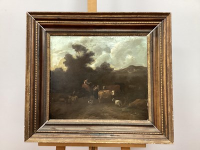 Lot 1223 - DUTCH SCHOOL 
Sheep and Cattle Drovers on a...