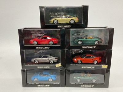 Lot 834 - Seven Minichamps 1:43rd Scale Diecast Model...