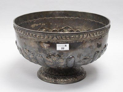Lot 22 - A Large Victorian Hallmarked Silver Punch Bowl,...