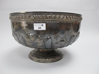 Lot 22 - A Large Victorian Hallmarked Silver Punch Bowl,...