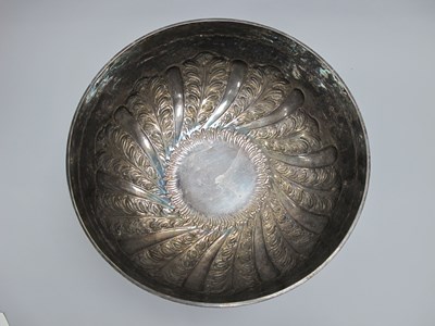 Lot 22 - A Large Victorian Hallmarked Silver Punch Bowl,...