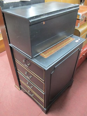 Lot 1601 - Black Painted Two-Drawer Filing Cabinet,...