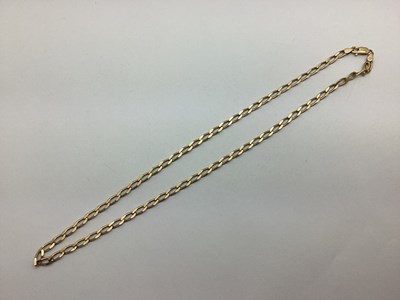 Lot 242 - A 9ct Gold Flat Link Curb Chain, 46cm long (12....