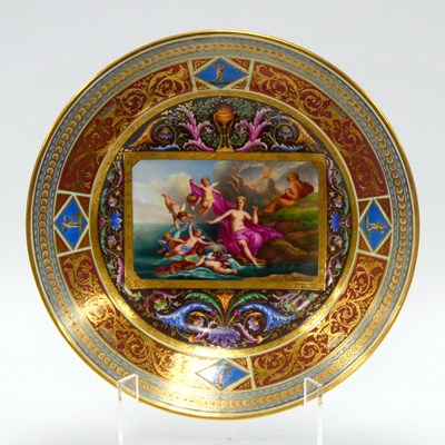 Lot 1022 - A Vienna Porcelain Cabinet Plate, painted to...