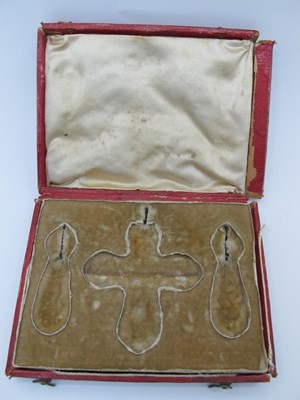 Lot 67 - An Antique Cross Pendant, collet set, with...