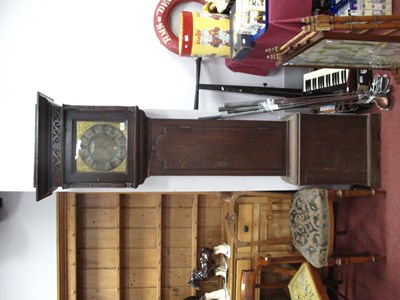 Lot 1559 - An Early XIX Century Oak Longcase Clock, the...