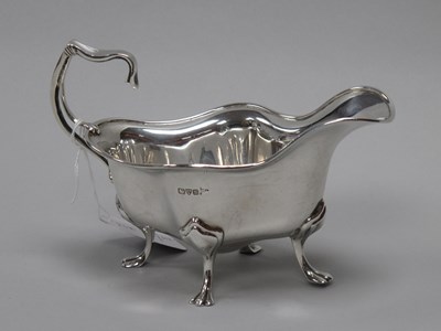 Lot 28 - A Hallmarked Silver Sauce Boat, Walker & Hall,...