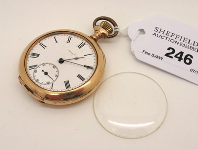 Lot 246 - Omega; A Gold Plated Cased Fob Watch, the...
