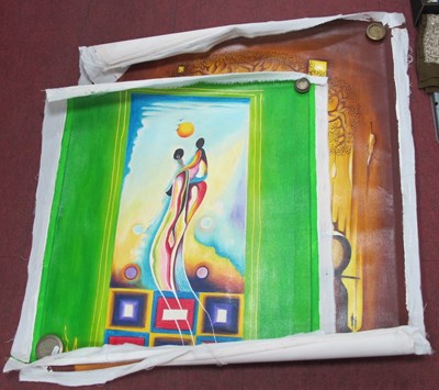 Lot 1626 - Disba, Surrealist Artwork with twin figures,...