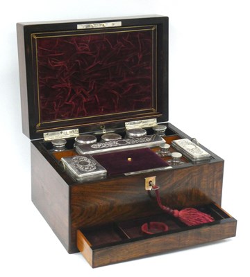 Lot 1294 - A Mid XIX Century Rosewood Travelling Toilet...
