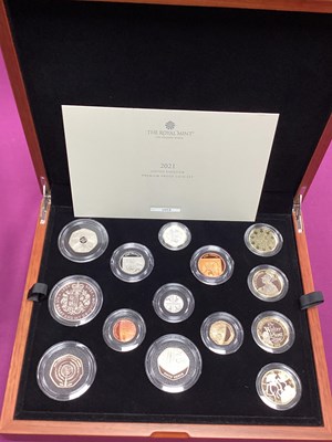 Lot 351 - 2021 Royal Mint UK Premium Proof Coin Set,...