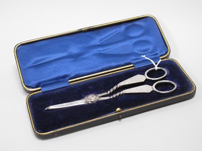 Lot 37 - A Pair of Hallmarked Silver Grape Scissors,...