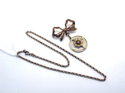 Lot 57 - An Edwardian Style Openwork Pendant, stamped...