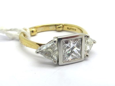 Lot 243 - A Modern 18ct Gold Princess and Trillion Cut...