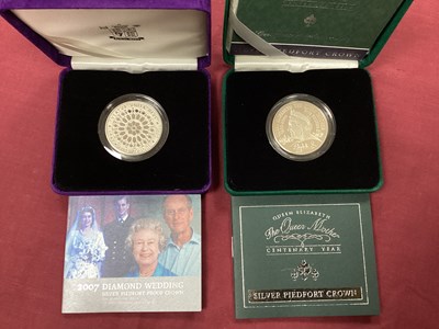 Lot 571 - Two Royal Mint Silver Proof Piedfort £5 Coins,...