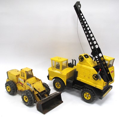 Lot 1390 - Two pressed steel construction model vehicles...