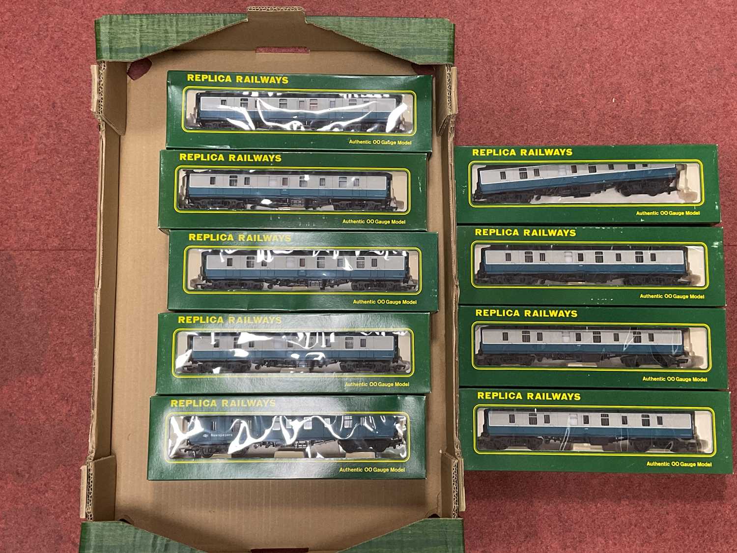 Lot 428 - Nine Replica Railways OO gauge parcel coaches...
