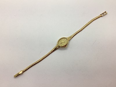 Lot 244 - EXCALIBUR; A Ladies Wristwatch, the oval...
