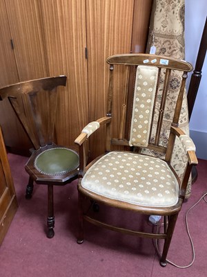 Lot 1662 - Edwardian Stained Mahogany Inlaid Armchair,...
