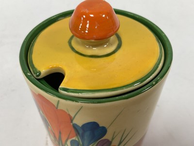 Lot 1070 - A Newport Pottery Clarice Cliff Preserve Jar...