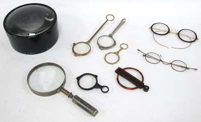 Lot 1438 - Nacre Handled Magnifier, lorngnettes,...
