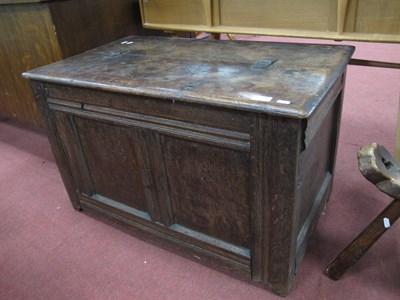 Lot 1594 - A Late XVII Century Joined Oak Coffer, with...