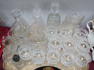 Lot 1199 - Decanters, water jugs, drinking glasses, etc:-...