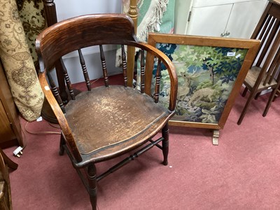 Lot 1601 - Captain's Chair Circa 1920s with Spindle Balck...
