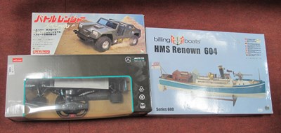 Lot 1403 - Three boxed toy models: Shinsei RC “Battle...