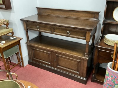 Lot 1647 - Oak Buffet Sideboard, circa 1900, with low...