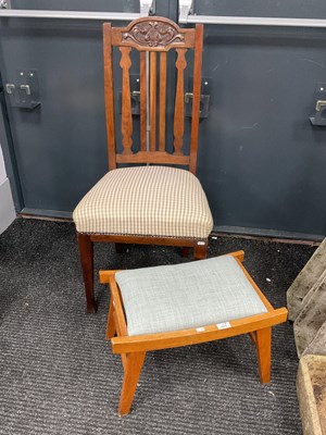 Lot 1709 - A Victorian oak dining chair with patterned...