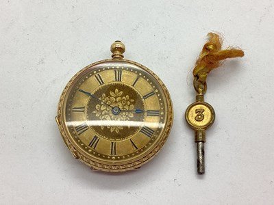 Lot 322 - A XIX Century Openface Fob Watch, the foliate...