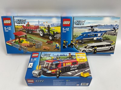 Lot 687 - Three Lego City Sets. #60061 Airport Firetruck,...